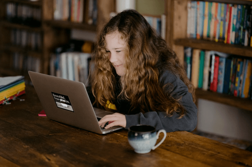 Kid on computer